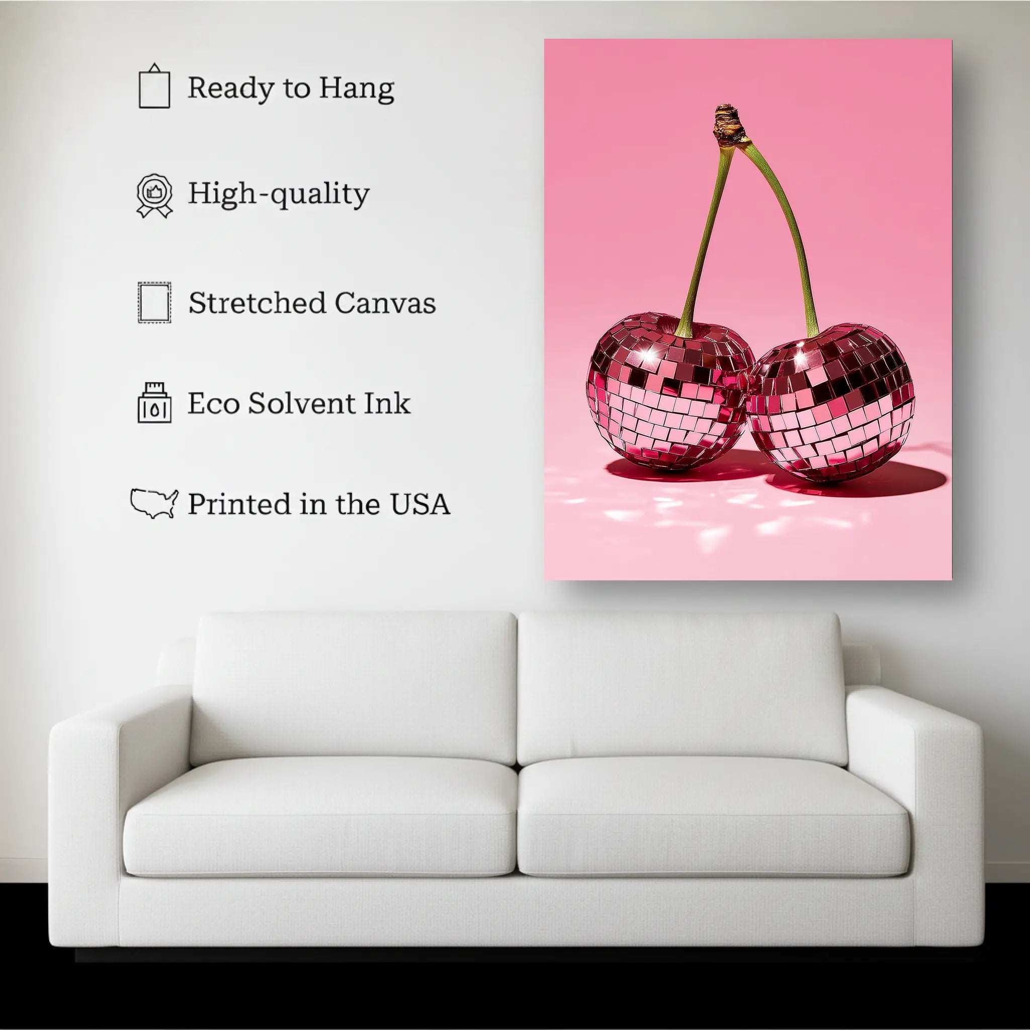Disco Cherries – Cherry Wall Art Canvas