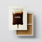 IV Coffee Wall Art – Caffeine Life Support Canvas – Minimalist Modern Concept Poster – Ready to Hang Kubo Gallery