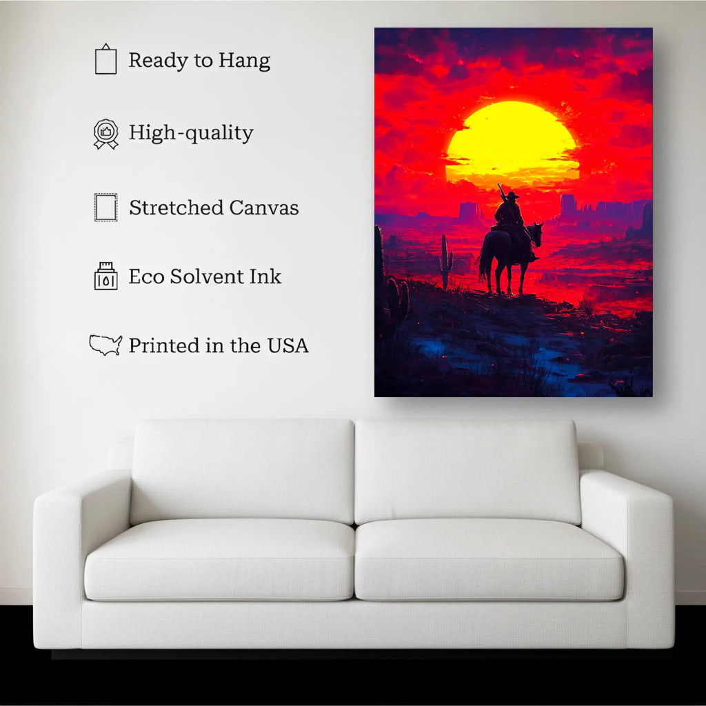 Crimson Frontier – Western Wall Art Canvas