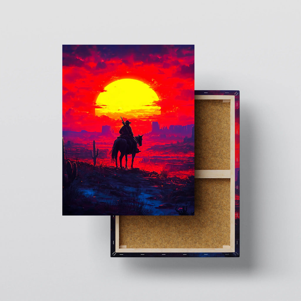 Crimson Frontier – Western Wall Art Canvas