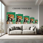 Cheetah Elegance – Oil Painting with Sky Background Animal Wall Art Kubo Gallery