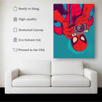 Pop Art Spider Hero Canvas – Retro Comic Wall Art Print, Superhero Photography Poster, Bold Color Artwork, Ready to Hang Canvas Kubo Gallery
