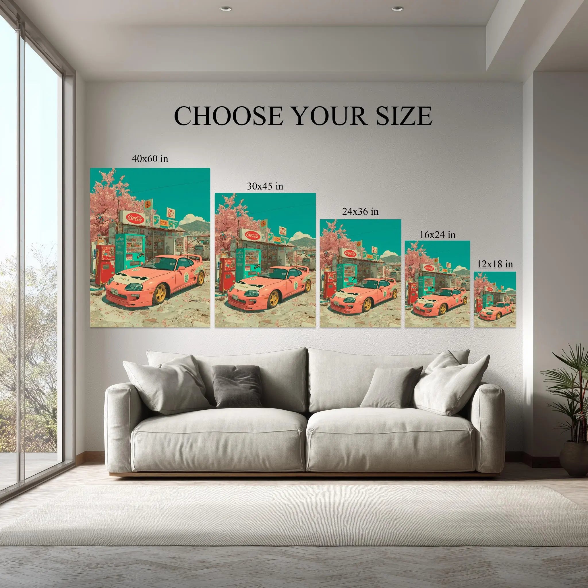 Anime Supra MK4 Canvas – JDM Cherry Blossom Wall Art | Kubo.gallery Kubo Gallery