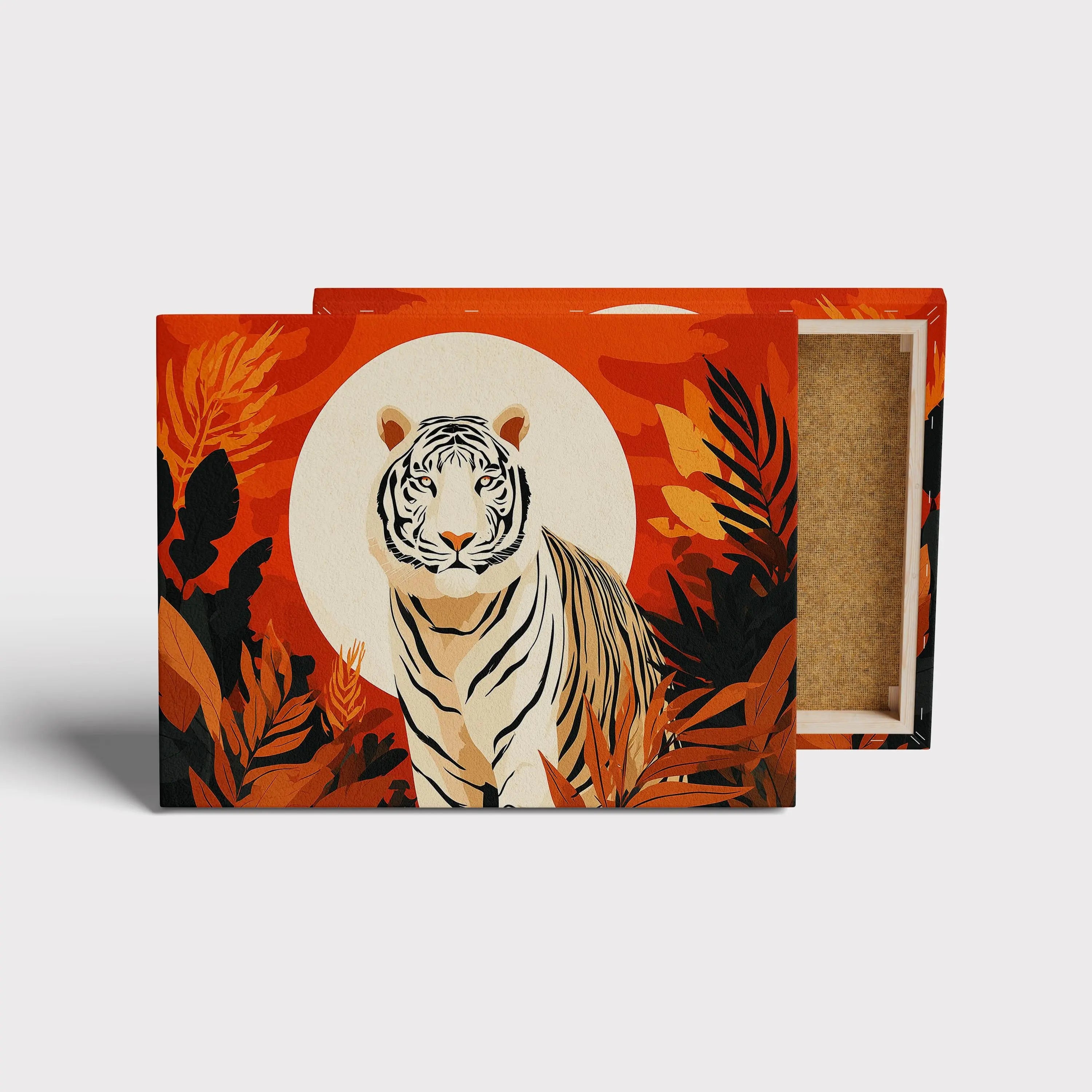 White Tiger in Jungle Sun – Canvas Animal Wall Art Kubo Gallery