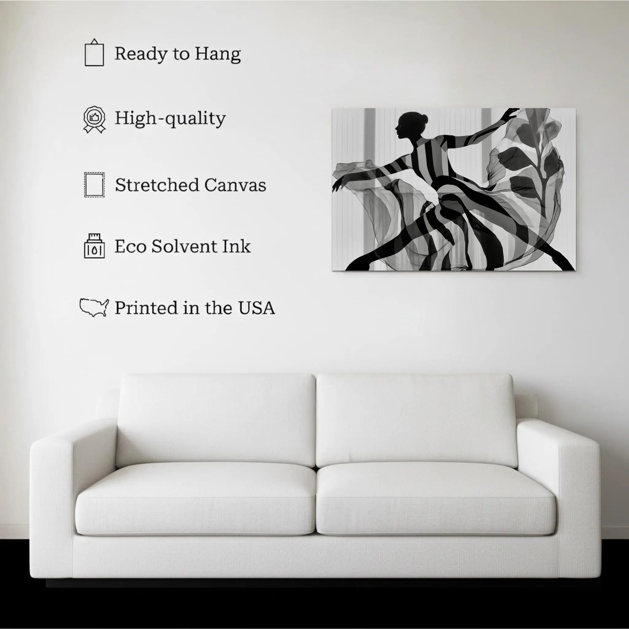 Whispers of Motion – Dancer Silhouette Canvas Wall Art Kubo Gallery