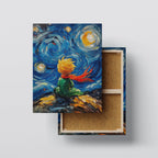 The Little Prince Starry Night Canvas – Whimsical Wall Art Inspired by Van Gogh Kubo Gallery