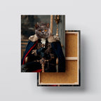 Custom Royal Pet Portrait – Your Dog or Cat Face on Noble Costume Canvas, Funny Personalized Pet Wall Art, Ready to Hang Kubo Gallery