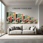 Sunday Brew – Retro Woman with Coffee Cup Wall Art Print Kubo Gallery