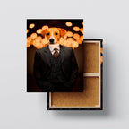 Custom Pet Portrait in Suit, Funny Pet Canvas Wall Art Kubo Gallery