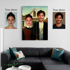 Custom Gothic Farmer Couple Canvas Portrait – Rustic Anniversary Gift Kubo Gallery