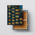 Windows of Stories – City Night Wall Art Framed Ready to Hang Kubo Gallery