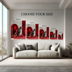 Black Arabian Horse Fine Art Print – Luxury Red Interior Wall Decor Kubo Gallery