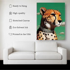 Cheetah Elegance – Oil Painting with Sky Background Animal Wall Art Kubo Gallery