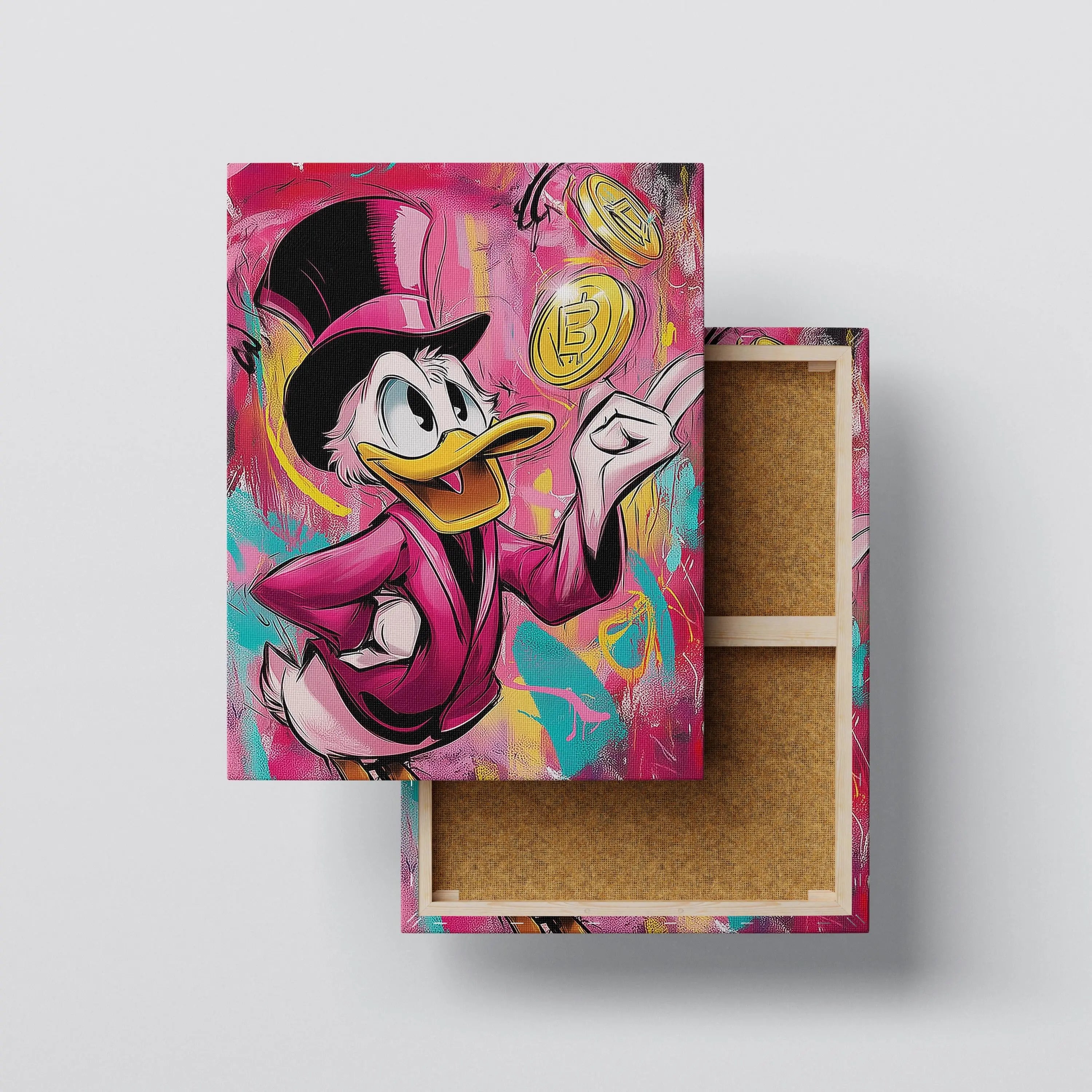 Pop Art Duck Billionaire Wall Art | Money & Crypto Artwork | Colorful Finance Illustration | Modern Street Art Print Kubo Gallery