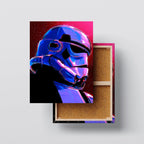 Cyberpunk Stormtrooper Poster – Neon Sci-Fi Wall Art Print, Futuristic Helmet Canvas, Star Wars Art for Gaming or Pop Culture Decor Kubo Gallery