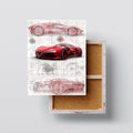 Red Concept Car Blueprint – Futuristic Automotive Design Wall Art Kubo Gallery