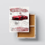 Red Concept Car Blueprint – Futuristic Automotive Design Wall Art Kubo Gallery