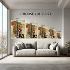 Vintage Jazz Saxophone – Mixed Media Collage Wall Art Kubo Gallery