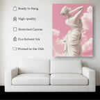 Marble Goddess Under Pink Sky – Neoclassical Surreal Wall Art Kubo Gallery