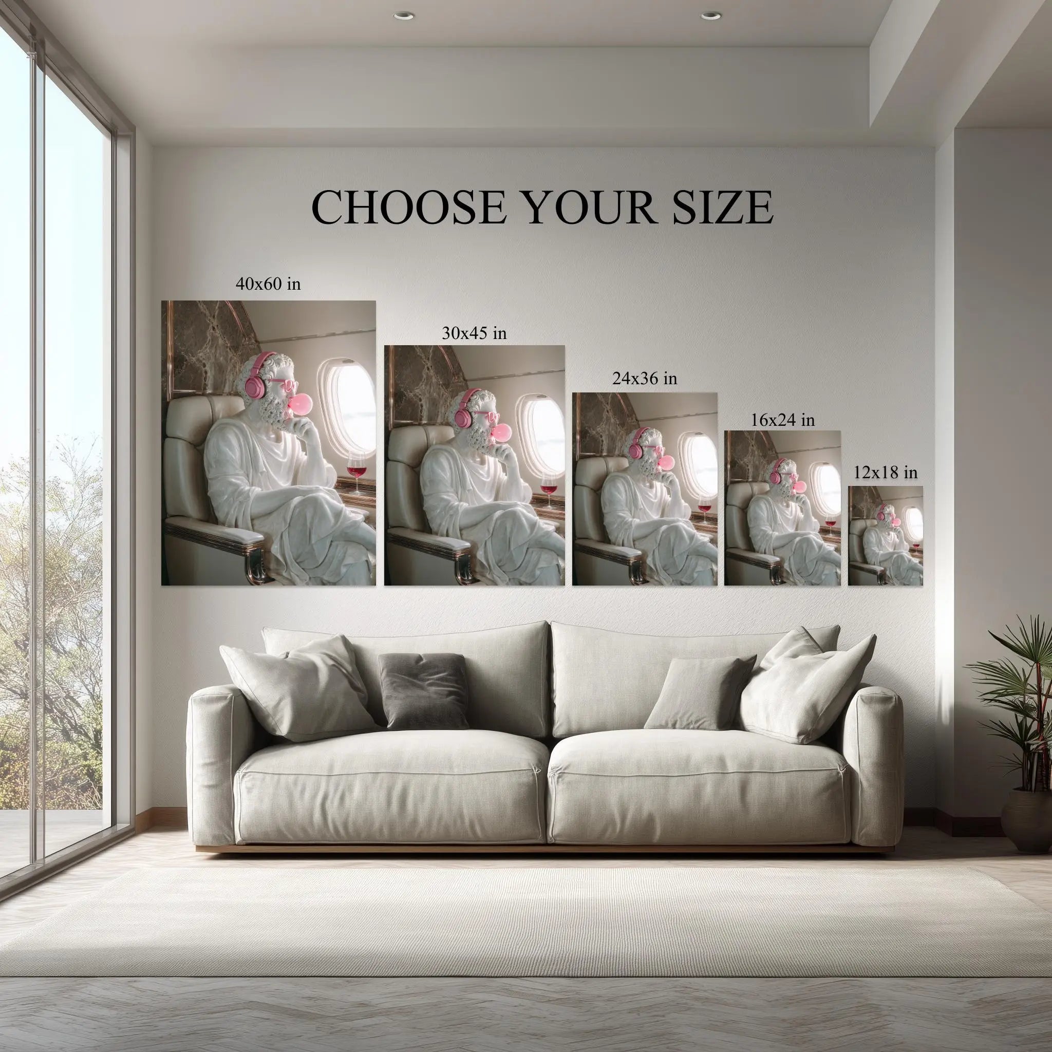 Funny Greek Statue Canvas Print – Modern Philosophy Wall Art Kubo Gallery