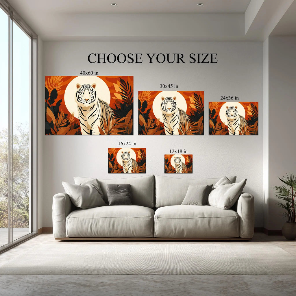 White Tiger in Jungle Sun – Canvas Animal Wall Art Kubo Gallery