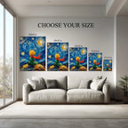The Little Prince Starry Night Canvas – Whimsical Wall Art Inspired by Van Gogh Kubo Gallery