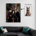 Custom Royal Pet Portrait – Your Dog or Cat Face on Noble Costume Canvas, Funny Personalized Pet Wall Art, Ready to Hang Kubo Gallery