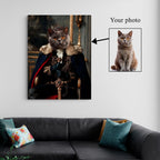 Custom Royal Pet Portrait – Your Dog or Cat Face on Noble Costume Canvas, Funny Personalized Pet Wall Art, Ready to Hang Kubo Gallery