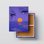 Tears of Dusk – Surreal Eyes and Sunset Canvas Wall Art Kubo Gallery