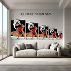 Hotline Luxe – Glamorous Woman in Bathtub with Red Phone Canvas Wall Art Kubo Gallery