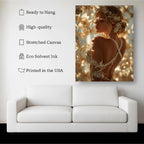 Golden Bloom – Ethereal Fairy Woman Canvas Print Kubo Gallery