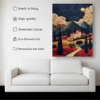 Tuscan Dreamscape – Quilling-Inspired Landscape Wall Art Kubo Gallery