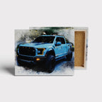 Mix Car Watercolor Portrait from Photo, Custom Vehicle Art on Stretched Canvas, Personalized Car Gift, Car Lover Wall Decor Kubo Gallery