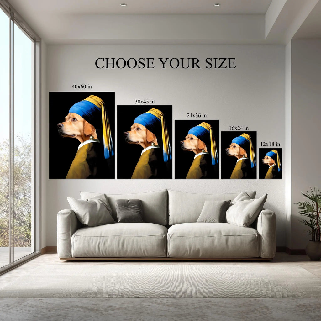 Custom Renaissance Pet Portrait: 'Girl with Pearl Earring' Style Canvas Kubo Gallery