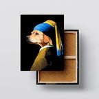 Custom Renaissance Pet Portrait: 'Girl with Pearl Earring' Style Canvas Kubo Gallery