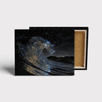 Cosmic Wave Abstract Canvas Wall Art – Night Ocean & Starlight Kubo Gallery