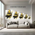 Yellow Sports Car Abstract Canvas Wall Art – Modern Speed & Power Kubo Gallery