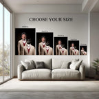 The Step Brothers – Custom Pet & Owner Portrait from Photo, Funny Royal Dog or Cat Canvas, Personalized Pet Lover Gift, Matching Outfit Art Kubo Gallery