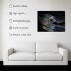 Cosmic Wave Abstract Canvas Wall Art – Night Ocean & Starlight Kubo Gallery