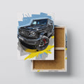 Luxury SUV Abstract Canvas Wall Art – Mercedes G-Class Illustration Kubo Gallery