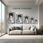 Pop Art Bubble Gum Woman Canvas Wall Art – Iconic Portrait with Urban Graffiti Kubo Gallery