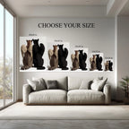 Angel Duality Leopard & Panther Canvas Wall Art – Symbolic Wildlife Surreal Art Kubo Gallery