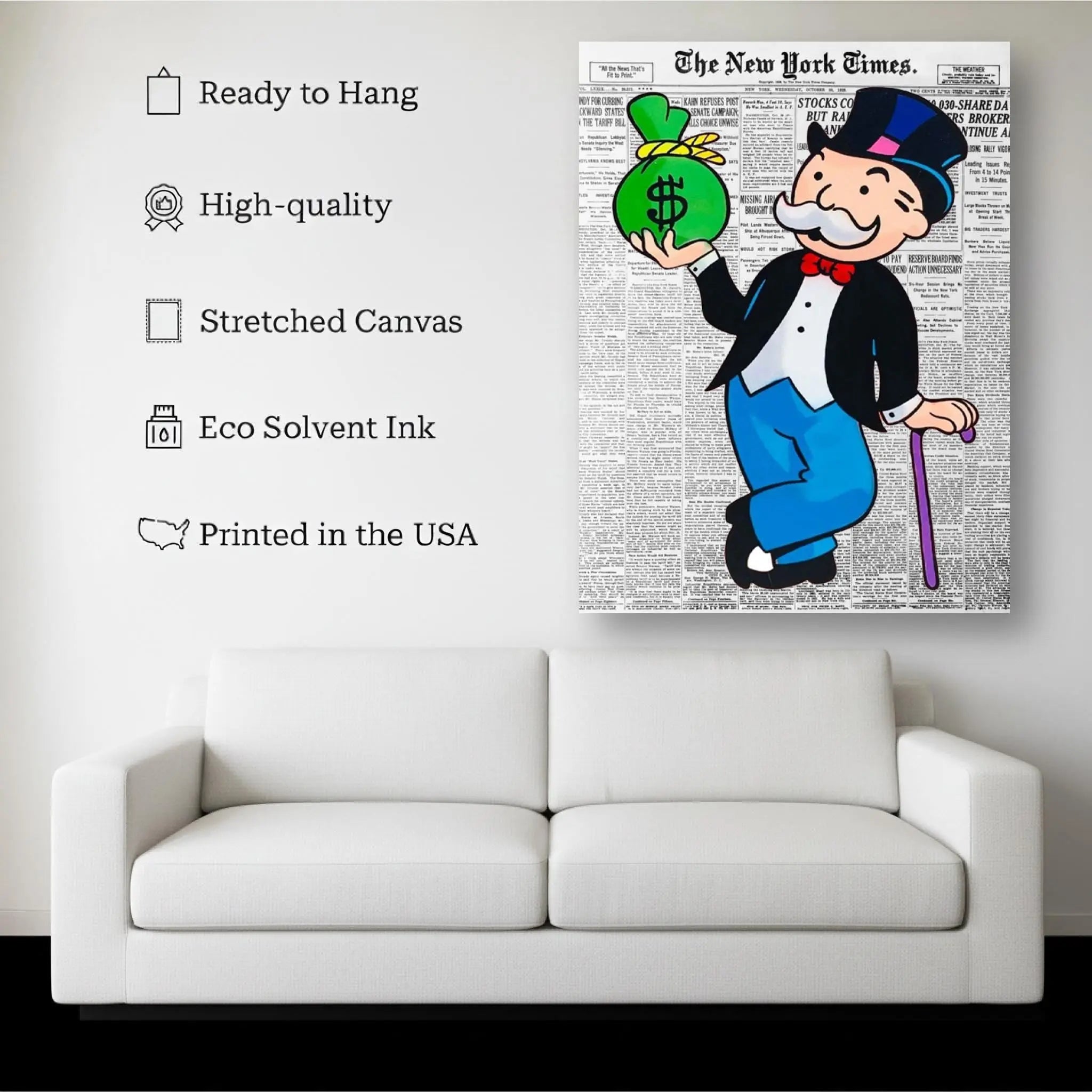 Wall Street Tycoon – Pop Art Money & Power Canvas Kubo Gallery