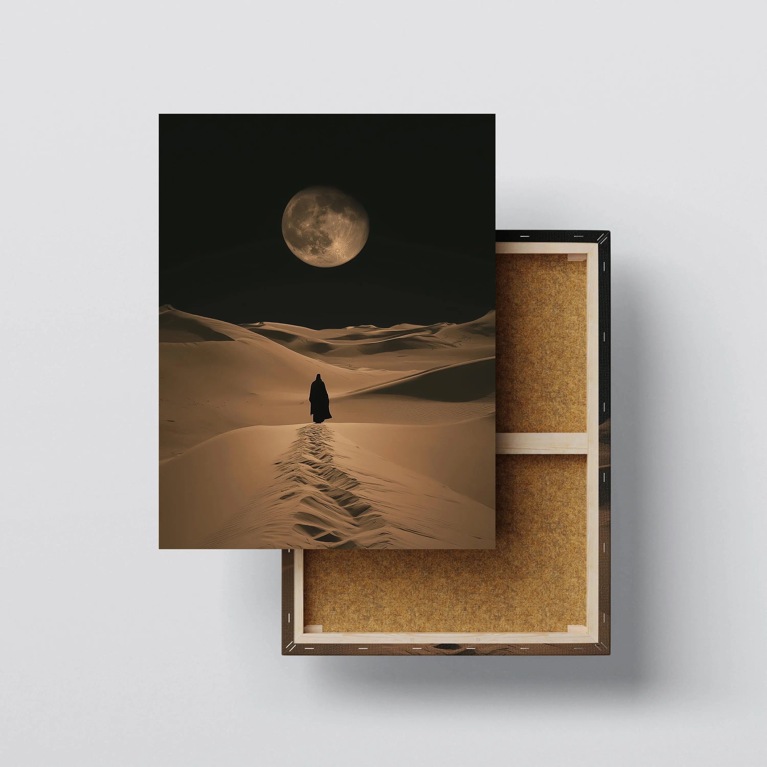 Moonlit Solitude – Desert Night Journey Wall Art Kubo Gallery