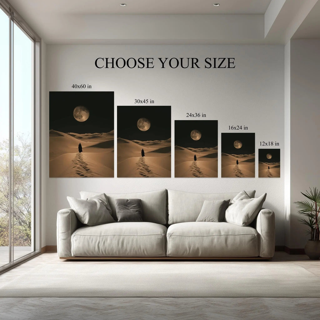 Moonlit Solitude – Desert Night Journey Wall Art Kubo Gallery