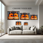 Retro Transparent Cassette Wall Art – Orange Mixtape Canvas – 80s 90s Nostalgia Decor – Ready to Hang Kubo Gallery