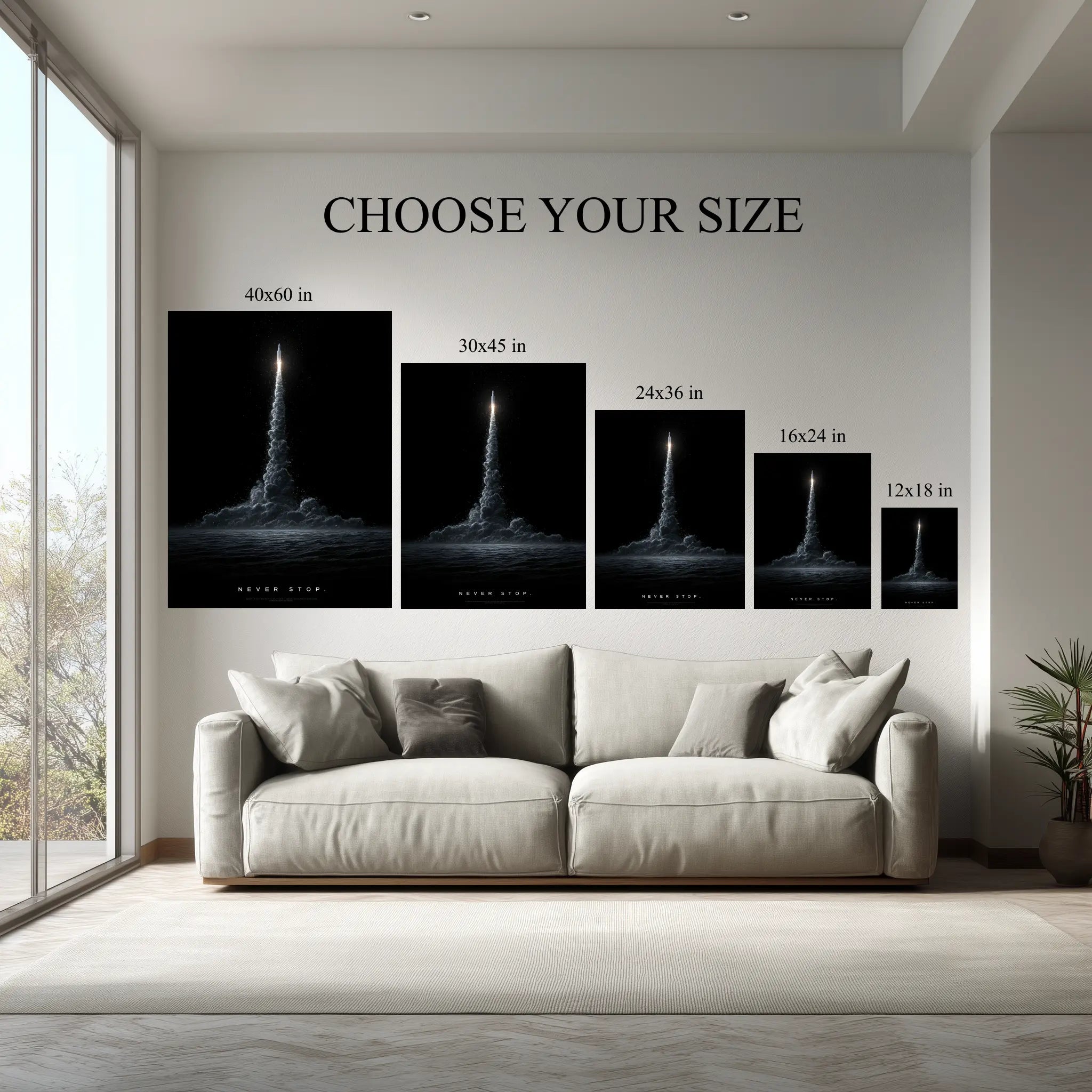 Never Stop – Motivation Wall Art Canvas