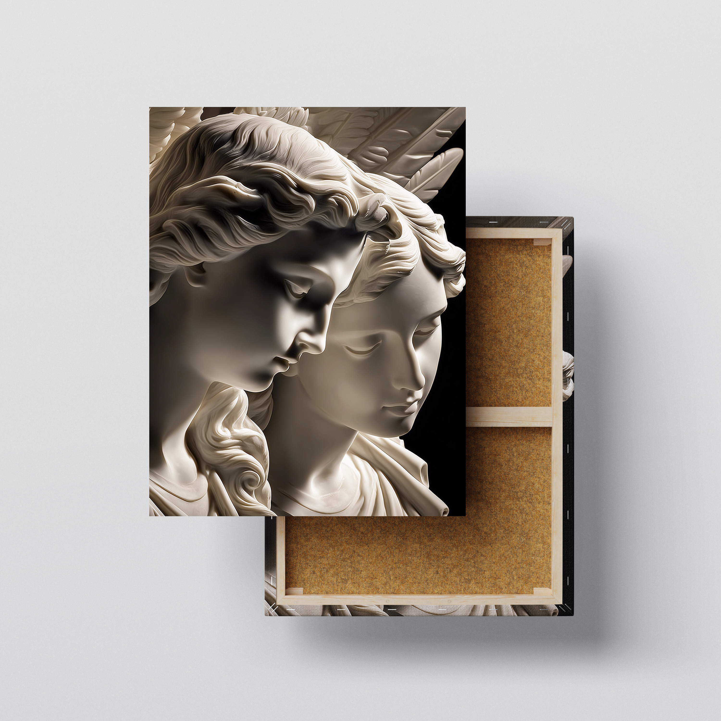 Classical Marble Angel Wall Art – Renaissance Sculpture Canvas – Elegant Spiritual Home Decor – Ready to Hang Kubo Gallery